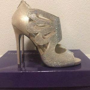 Betsey Johnson Gold Sparkle High Heels